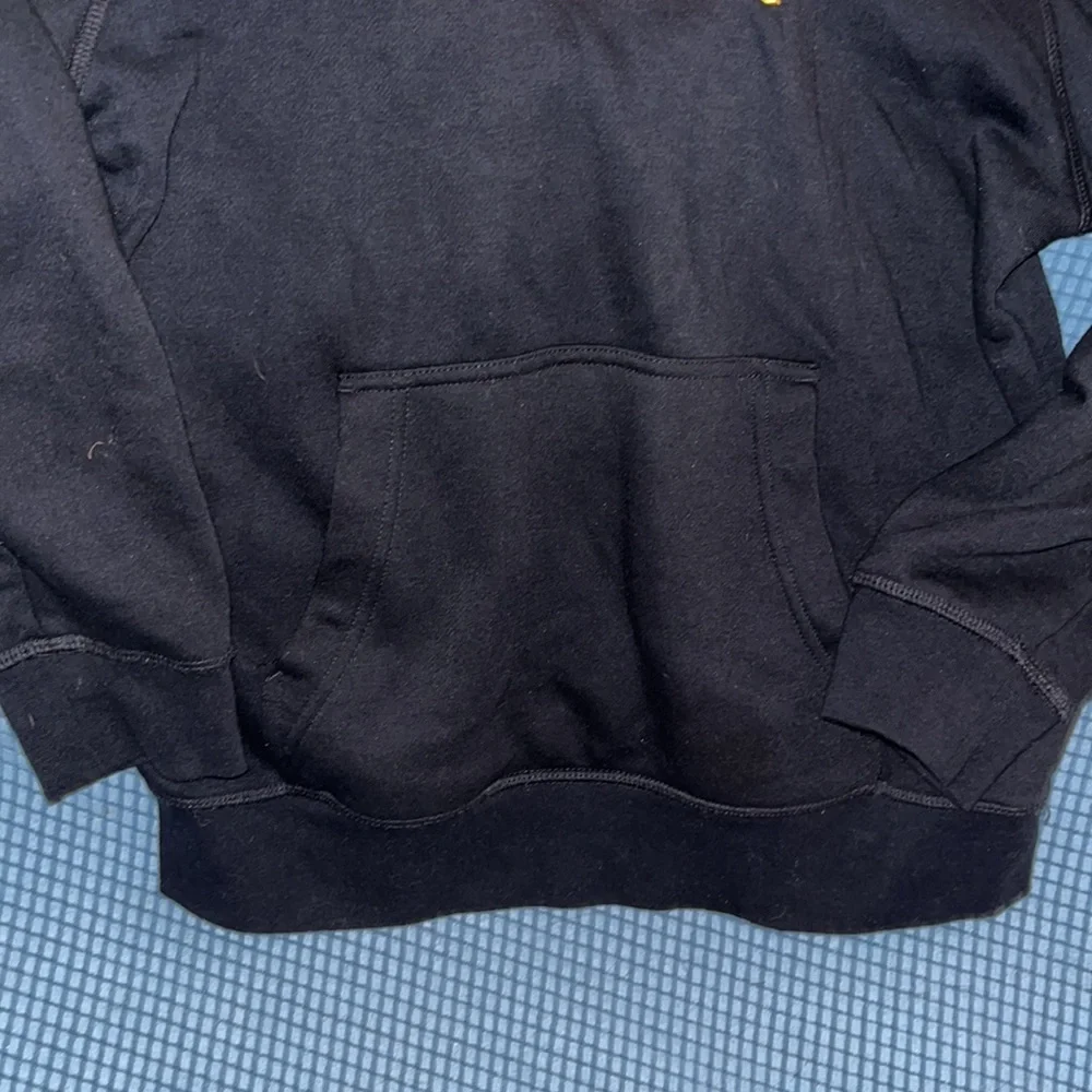 Caterpillar Child's Yellow Trademark Logo Black Pullover Hoodie size 14/16 L